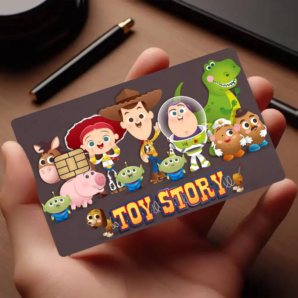 Cartoons Animations T-Toy Story 2024 Anime Cartoon Skin Stickers Film Tape Case For Big Credit Debit Card Front Side