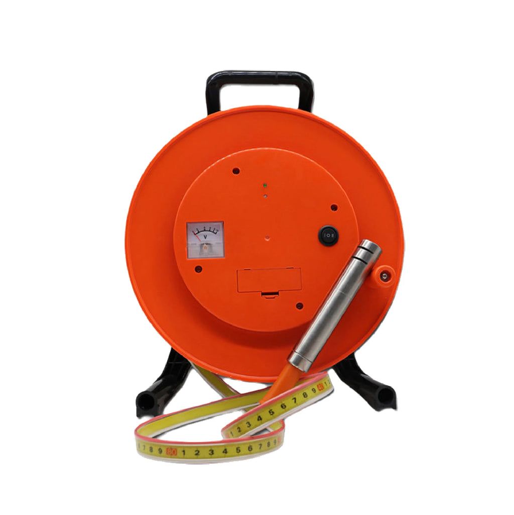 Portable Water Level Meter Tape with Cable Reel Groundwater Depth Detector LED Buzzer Battery Powered 10-150m