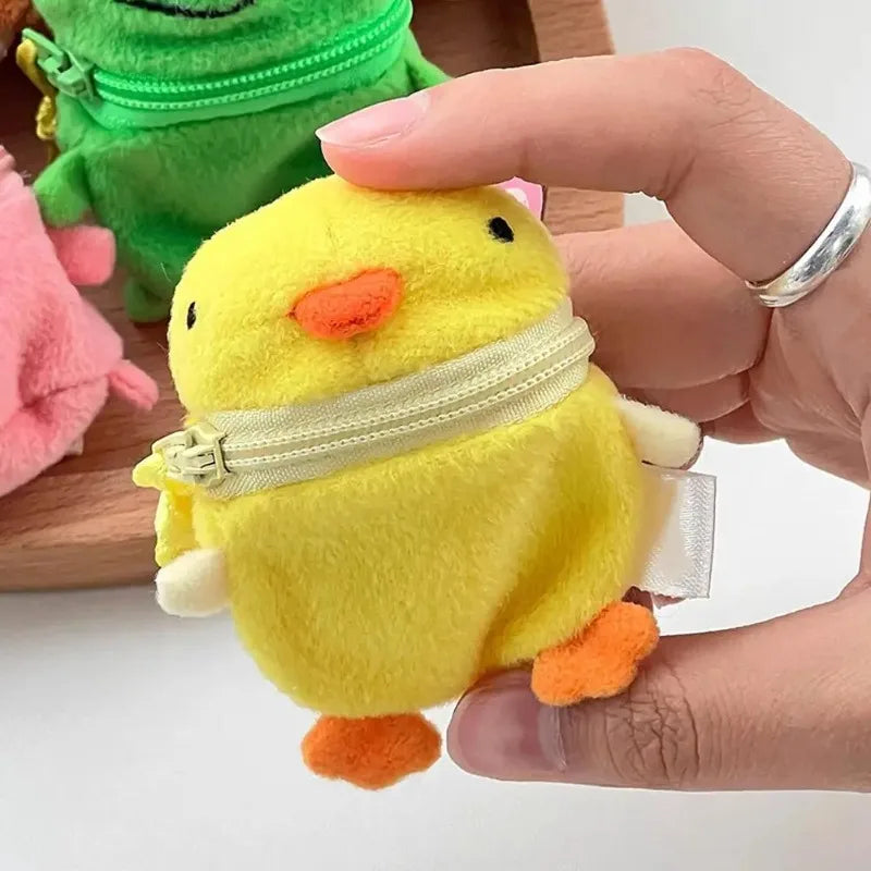 Cute Pink Fluffy Rabbit Coin Purse Keychain Cartoon Plush Doll Bag Charm Kawaii Mini Wallet Pendant Festival Gift