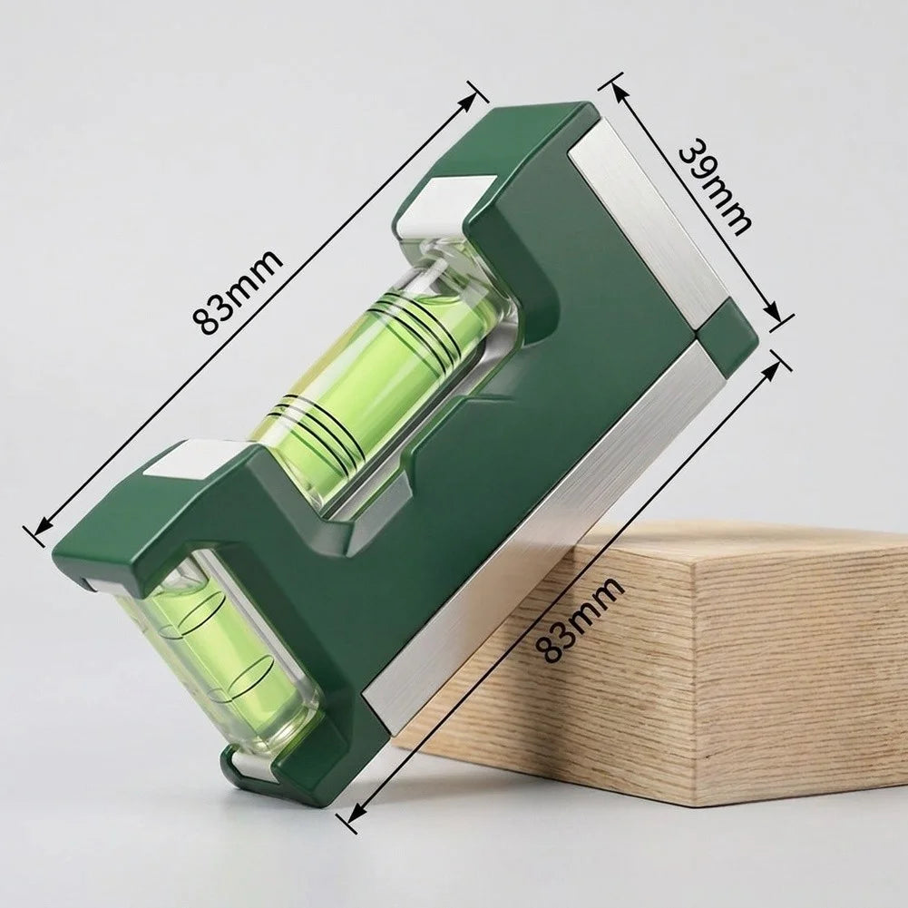 Green 83mm ABS Magnetic Level Double Bubble Ruler For Pipe Vertical Alignment Horizontal Measurement Construction Tool