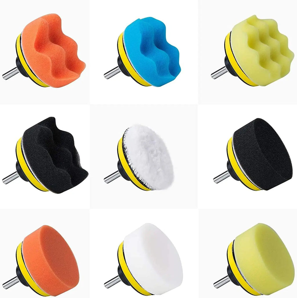 24 Pcs 3 Inch Sponge Polishing Pad Kit Cushion for Detailing Car Polishing Beauty and Waxing Cleaning Drill Polishing Kit