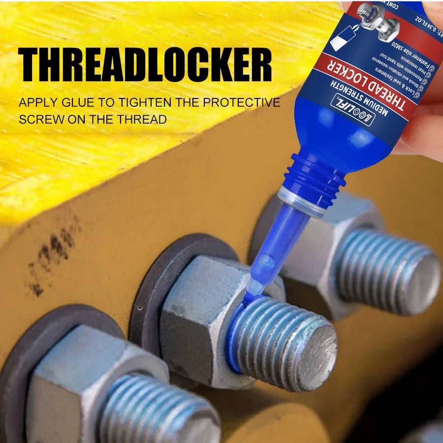 Best-Selling 1-5Pcs Thread Locking Agent, Blue, Medium Strength, Removable Anaerobic Adhesive for Screws and Nuts, Anti-Loosening, Corrosion-Resistant, 10Ml-250Ml