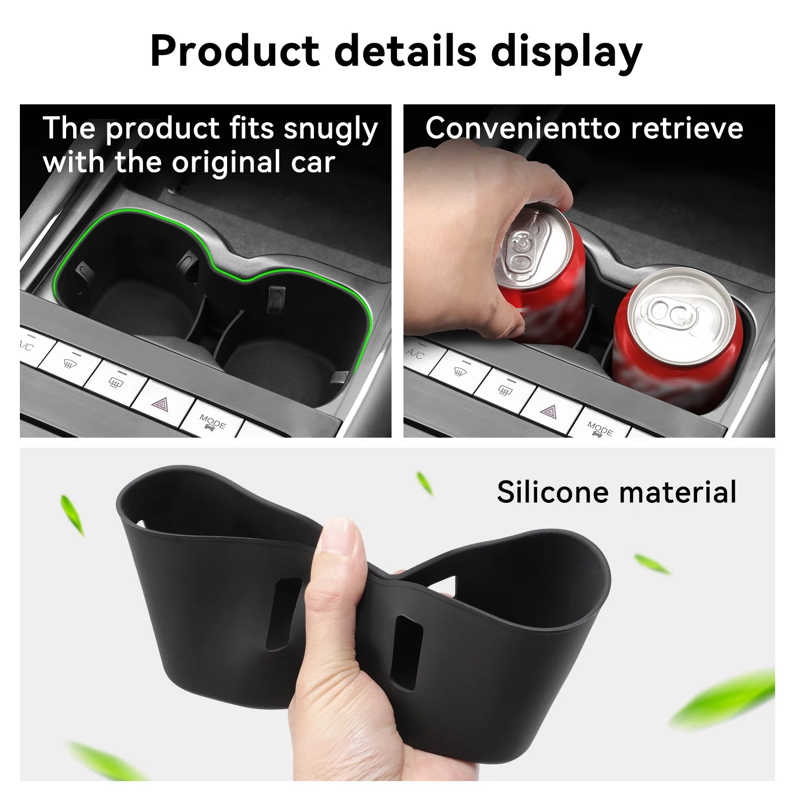SMABEE for Chery OMODA 5 C5 E5 EV Model 2024 2025 Cup Holder Shock-Absorbing Storage Tray TPE Central Armrest Cup Box Tidying