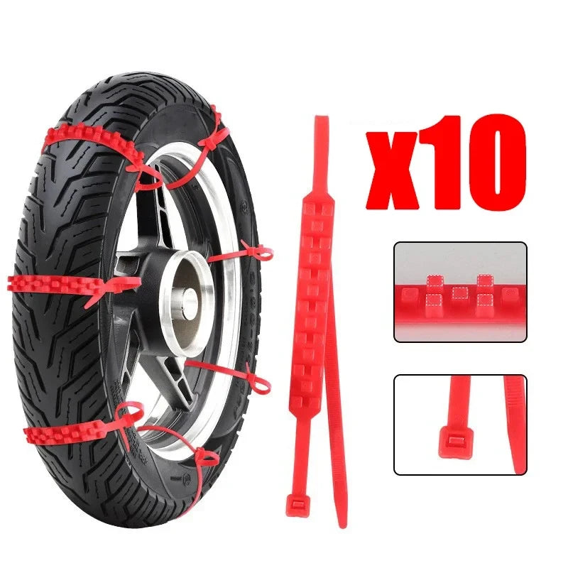Universal Anti-skid Chain for Motorcycle Bicycle Tire Wheel Tie Outdoor Emergency Tire Snow Chain Accessories Winter 10Pcs