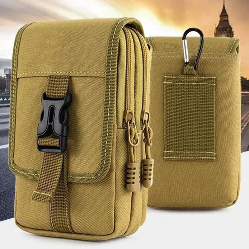 Outdoor Waterproof Military Waist Pack Men Phone Pouch Camping Hunting Tactical Waist Bag Double Layer Men's Purse