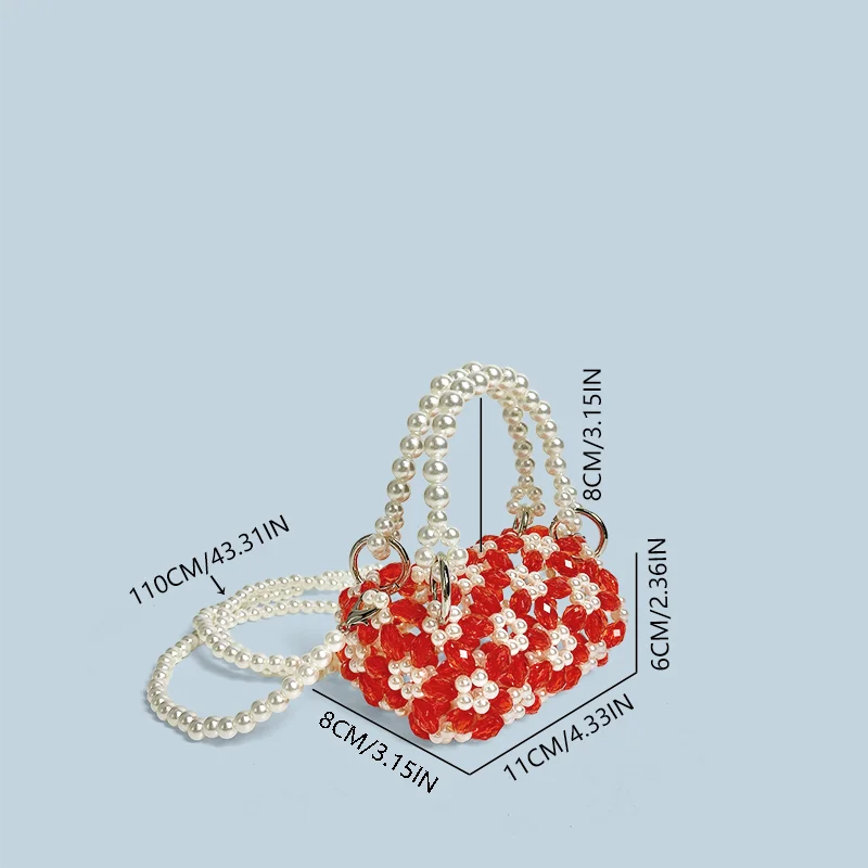 Handmade mini bag 2024 new children's gift dopamine colorful bead bag crossbody red envelope