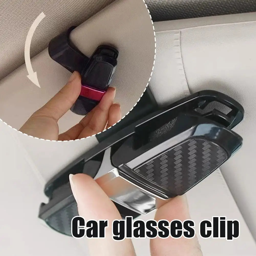 Car Sunglasses Frame Carbon Fiber Bills Glasses Clip Multi Function In Car Creative Eye Box Card Double Headed Clip On Board