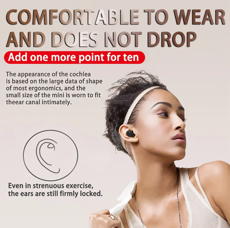 Bluetooth True Wireless Earbuds Rich Stereo Sound Integrated Mic Portable Charging Case Fitness Running Headset