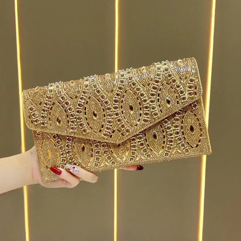 New Dinner Clutch Diamond Dinner Party Women's Shoulder Bag Luxury Brand Diamond Sparkling Fashion Women's Bag High Quality