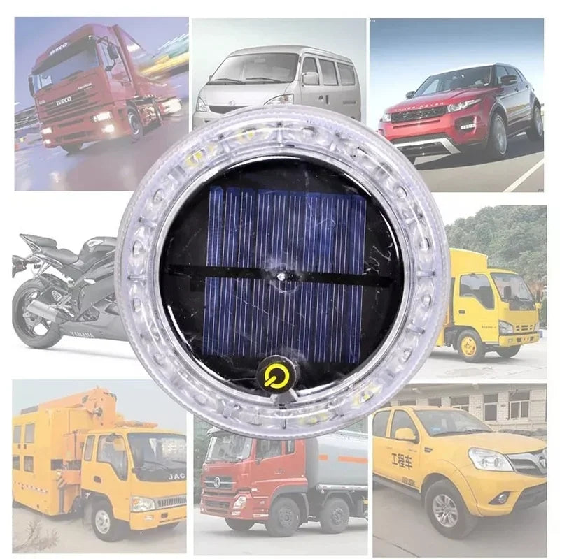 Solar Car Night Safety Flashing Led Light Super Strong Magnetic Base Car Warning Lamp Anti-Collision Wide Tail Light Auto Tool