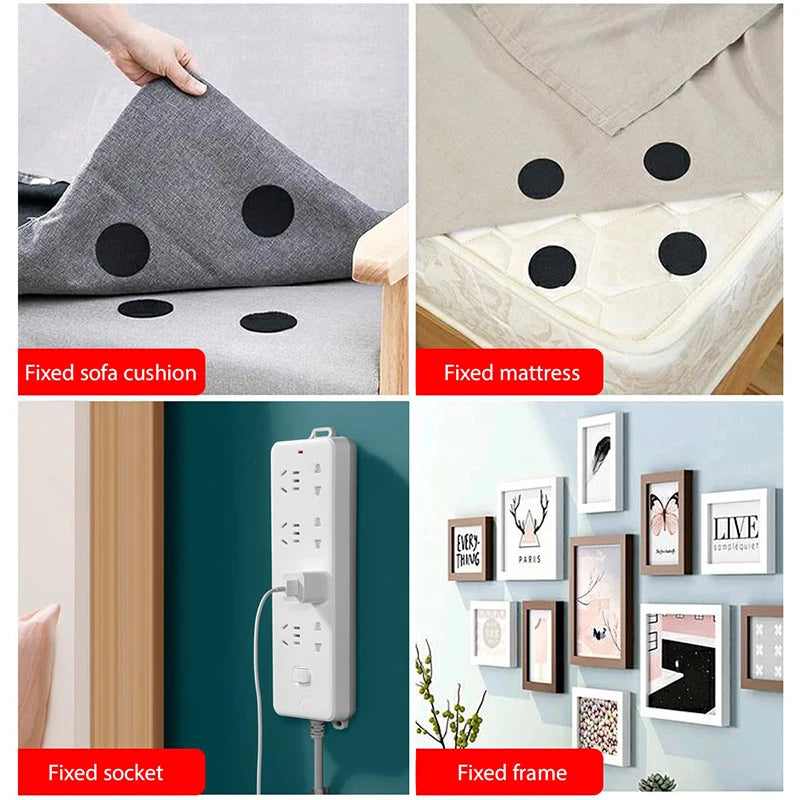 10/20pairs 6cm Round Black Self Adhesive Hook and Loop Dots Sticky Glue Coins Tape Loop Fastener For Home Classroom Office
