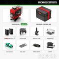 16 Line Laser Level Red/Green Dual Option Touch Control - Super Bright Auto Leveling 360° Rotating Window Anti-Blind Spot Tool