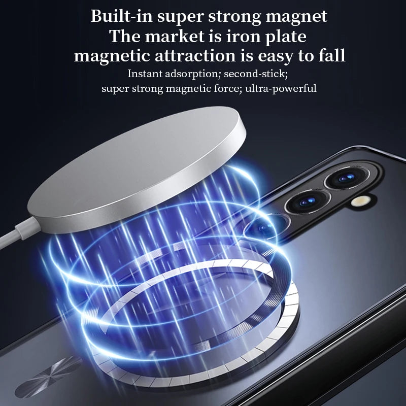 Plating Matte for Magsafe Magnetic Case for Samsung Galaxy Z Fold 8 Ultra 7 6 5 4 3 Wireless Charging Shockproof Protector Cover