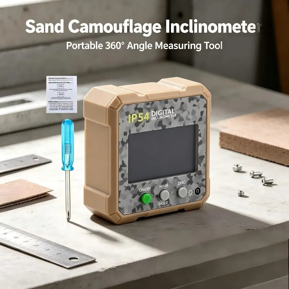 4×90° Magnetic Digital Inclinometer, IP54 Waterproof LCD Electronic Angle Finder, Precision Slope Measuring Tool for Woodworking
