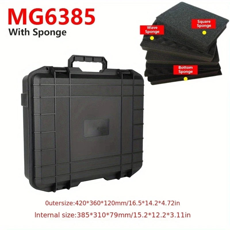 Waterproof Hard Case Box Safety Storage Box Portable Tool Organizer Tool Box Equipment Case with Sponge Suitcase Tool Kit Case