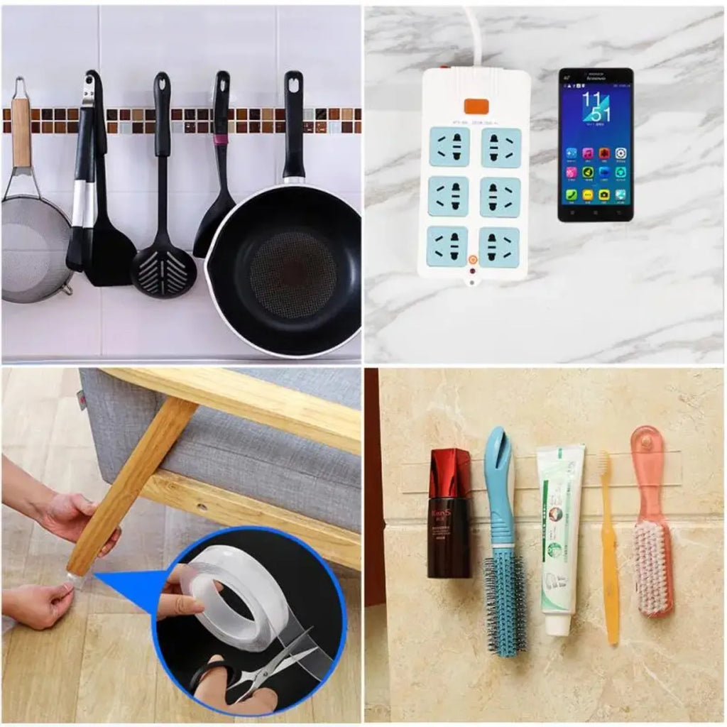 1-10M Double Contact Nano Tape Powerful Extra Strong Sided Adhesive for Kitchen and Bathroom Waterproof and Cleanable Tool