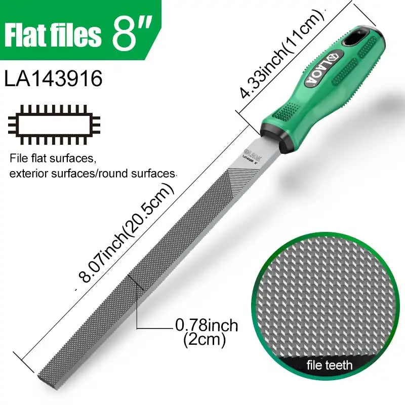 LAOA Assorted Files Set 10Pcs High Carbon Steel Precision Hand Tools for Metal Wood DIY Professional Sharpening Smoothing