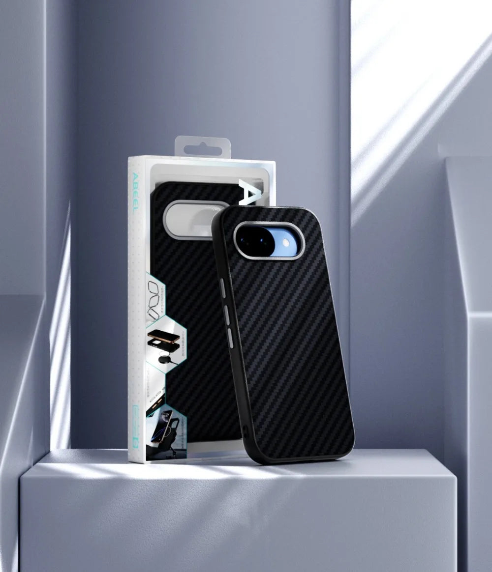 Carbon Fiber Texture Magnetic Case For Google Pixel 10A 10 Pro 10 Pro XL Built-in Magnetic Ring Wireless Charging Shockproof Sli