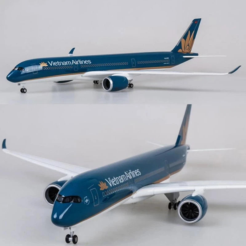 Vietnam Airlines A350 Aircraft Model 1:142 Scale 18.5'' with Wheels Model Collectibles Resin Airplane Models Plane Diecast