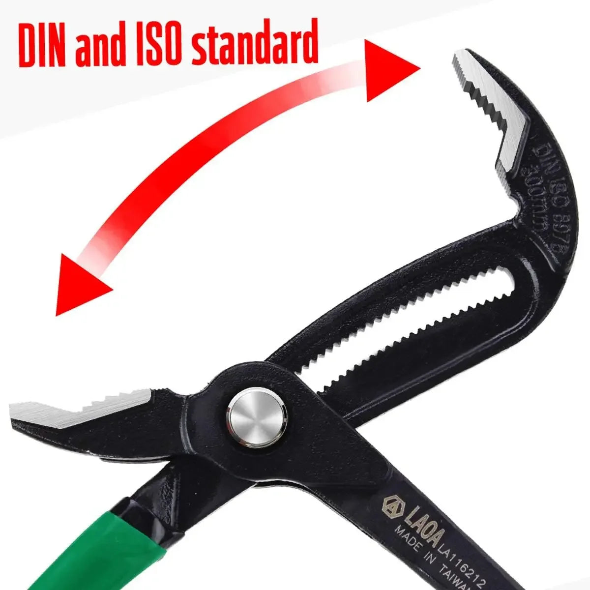 LAOA 12-Speed Quick-Adjusting Water Pump Pliers, Large-Opening Multi-Purpose Water Pipe Pliers, Push-Button Type