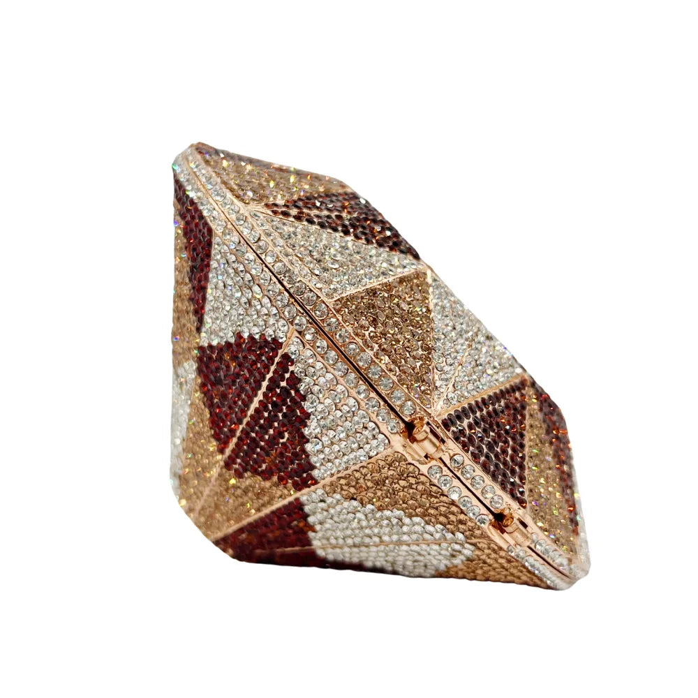 Three-Dimensional Diamond Shape Evening Bag full of Diamond Crystal Bag Ladies Handbag Banquet Women's Bag Luxury Designer Bags