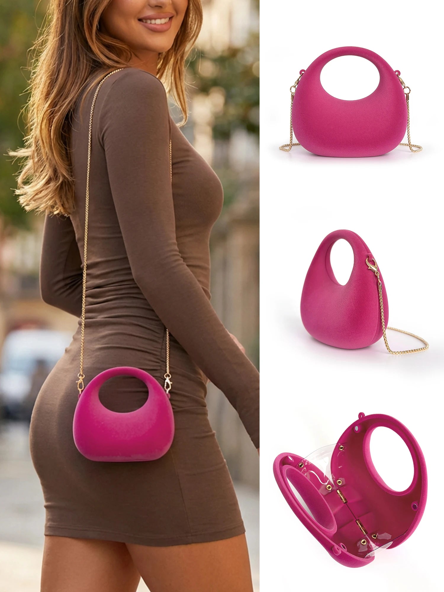 Stylish Mini Velvet Evening Bag Womens Chain Crossbody Bag Wedding Party Shoulder Bag Luxury Designer Evening Handbag Coin Purse