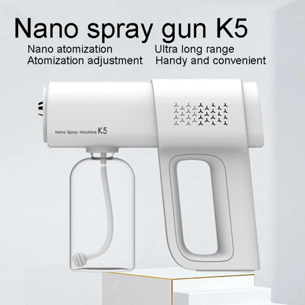 380ml electric nano blue light steam spray gun K5 wireless atomizing sterilizer C-type atomized household handheld sterilizer