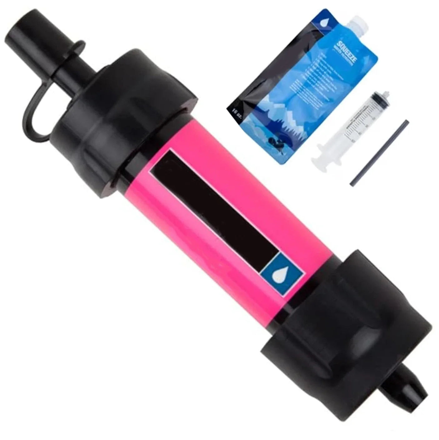 Outdoor Water Filter Straw Water Filtration System Emergency Water Drinking Purifier Sucker Travel Camping Hiking Survival Tools