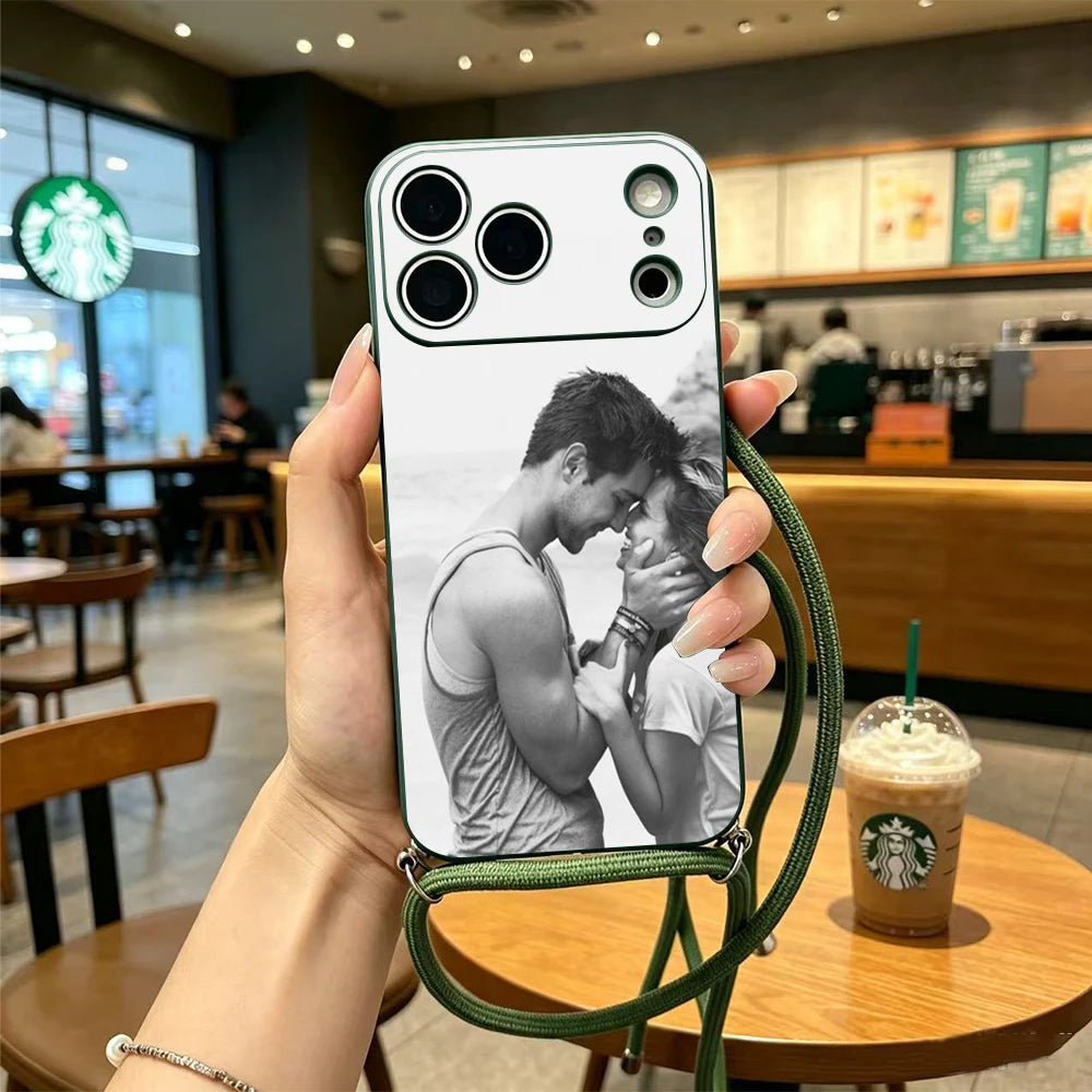 Crossbody Custom Matte Phone Case For iPhone 18 17 16 15 14 13 12 11 Pro Max Mini SE XS XR 8 Plus Adjustable Hanging Rope Cover