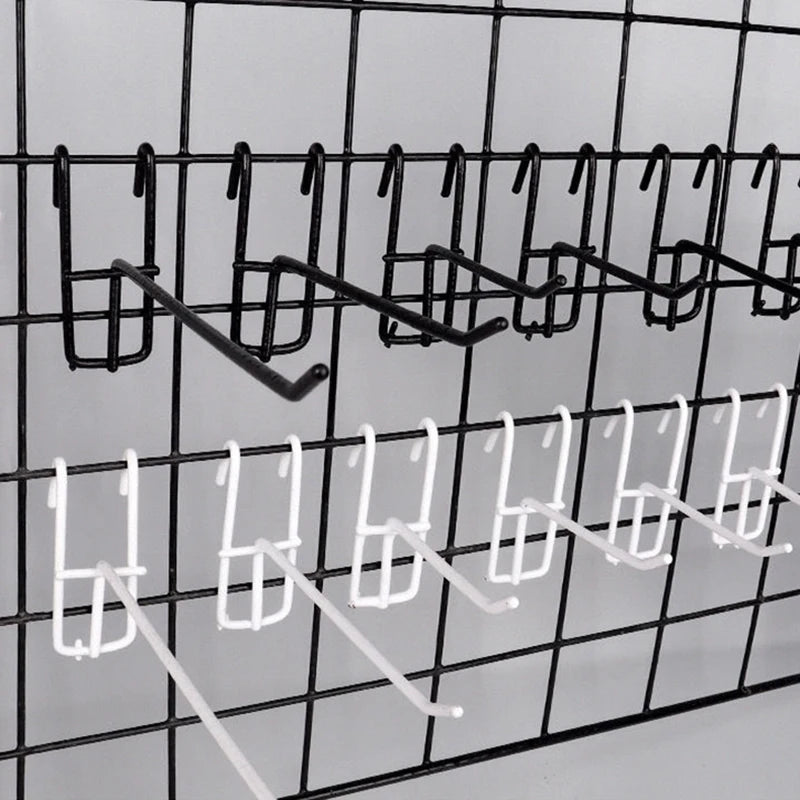 Black Mesh Grid Shelf Hooks, Supermarket Shelves, Convenience Store Accessories Can Be Hung With Thick Iron Hooks