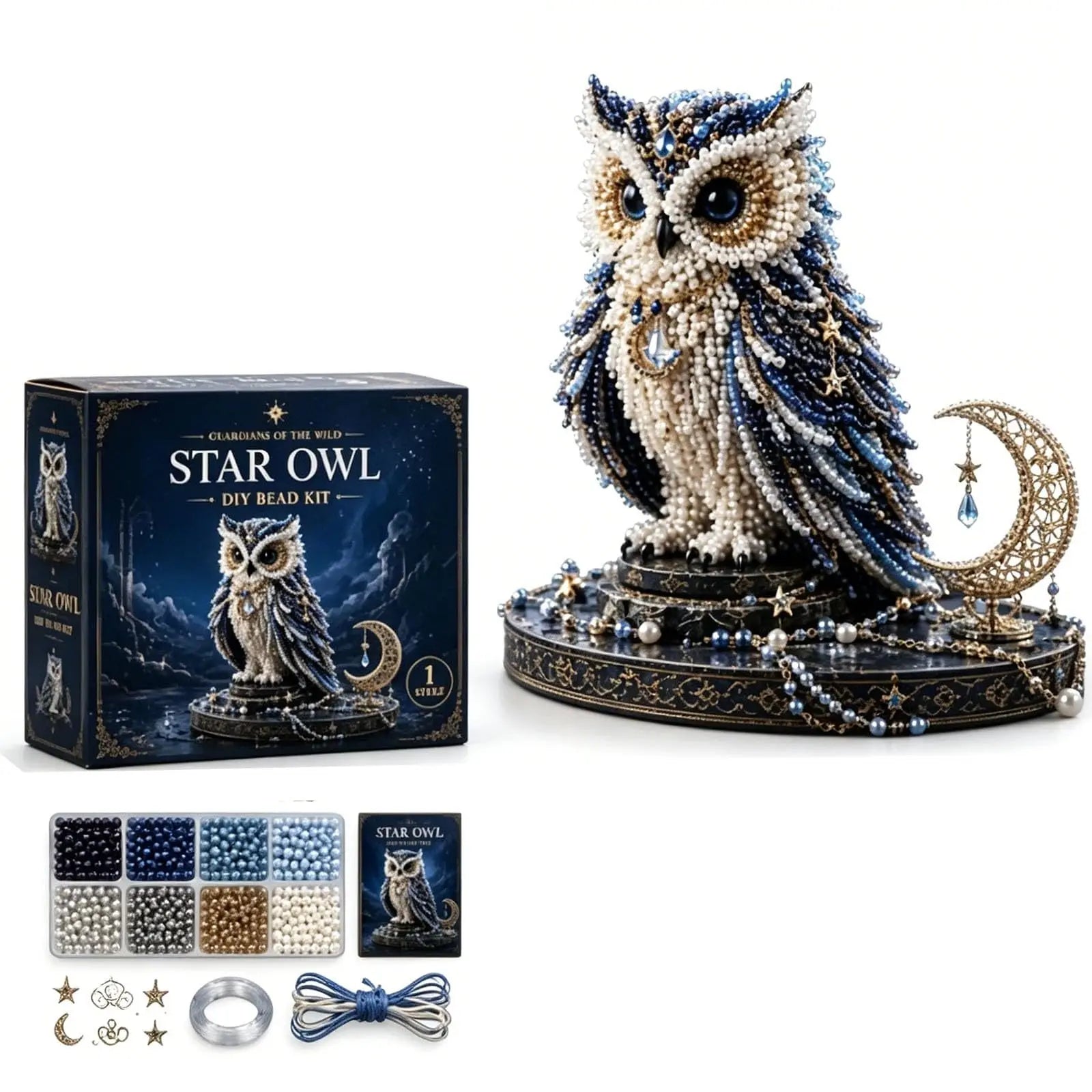 Wild Animal DIY Bead Craft Set, Eagle Deer Wolf Unicorn Beading Assembly Kit For Handmade Art Hobby Decor Accessory