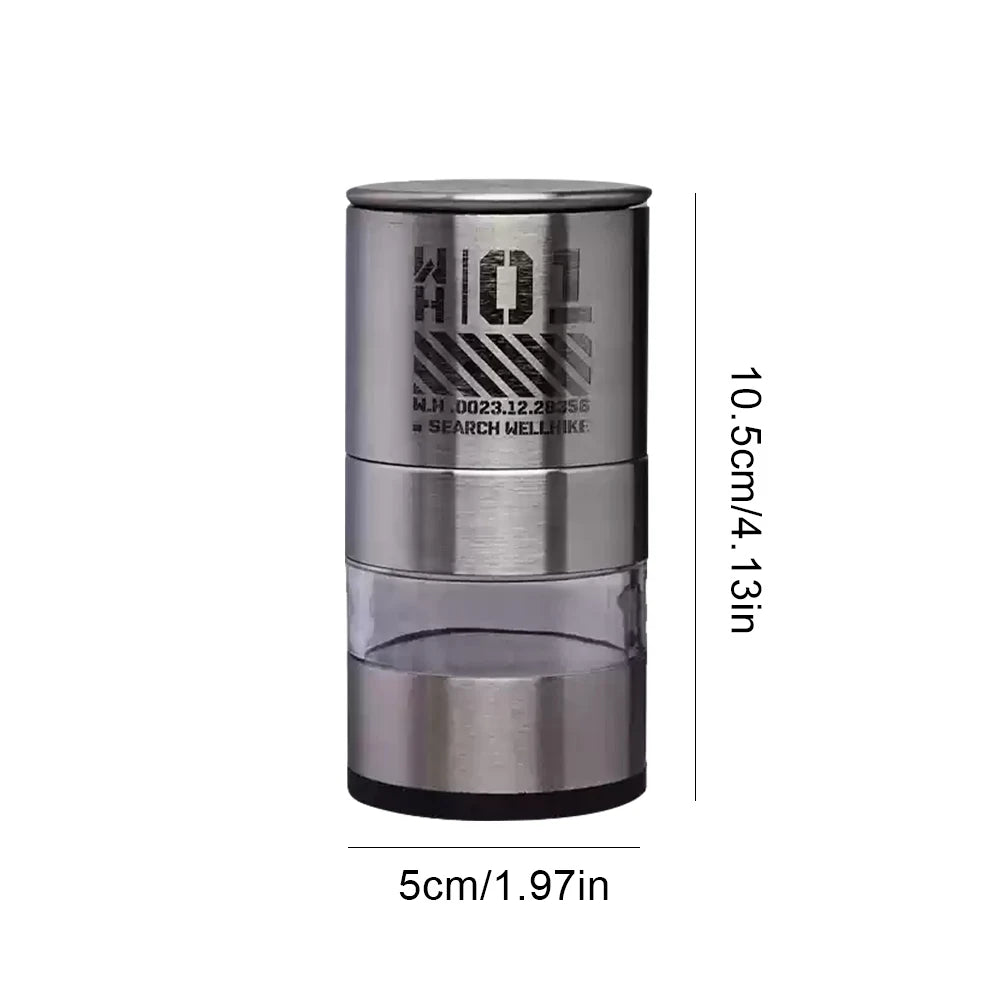 WELLHIKE Manual Pepper Mill Stainless Steel Pepper Mill Outdoor Camping Gear Accessories Press Grinder for Peppercorns Sea Salt