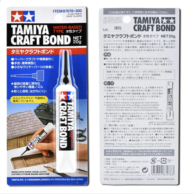 TAMIYA 87078 Craft Bond 20g Water-Based Type Transparent Adhesive Diorama Glue Model Finishing Material Hobby Craft Tools