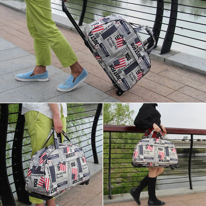 Travel Trolley Bag With Wheels Business Rolling Luggage Wheeled Bag Trolley Suitcase Waterproof Fashion Men Women Travel Bags