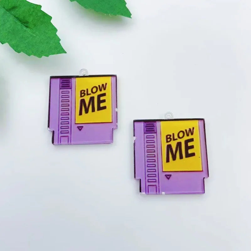 10pcs cartoon character acrylic earrings, keychains, jewelry pendants, DIY jewelry accessories, pendants