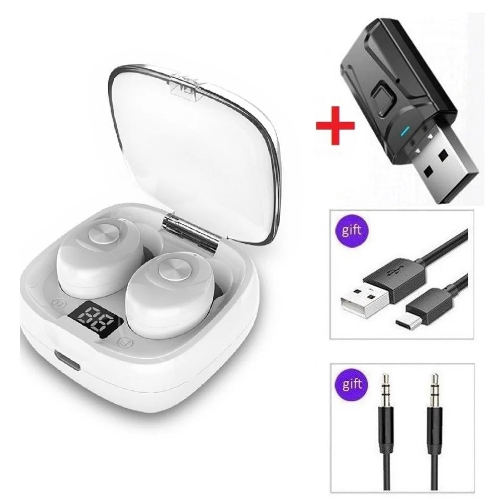 TWS Wireless Earphones Sports Waterproof Bluetooth Earbuds USB TV Adaptor Use For TV Sport with Mic Touch Control TWS Headset A6