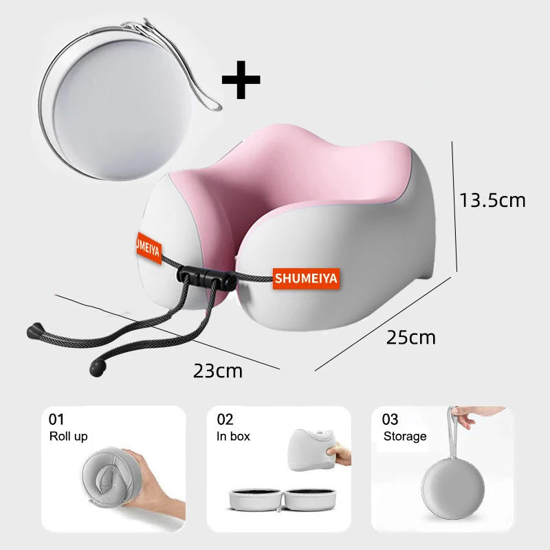 1Pc/Set Travel Memory Cotton U-shaped Pillow - Soft Washable Portable Neck Support for Airplane Spine Care & Travel Rest
