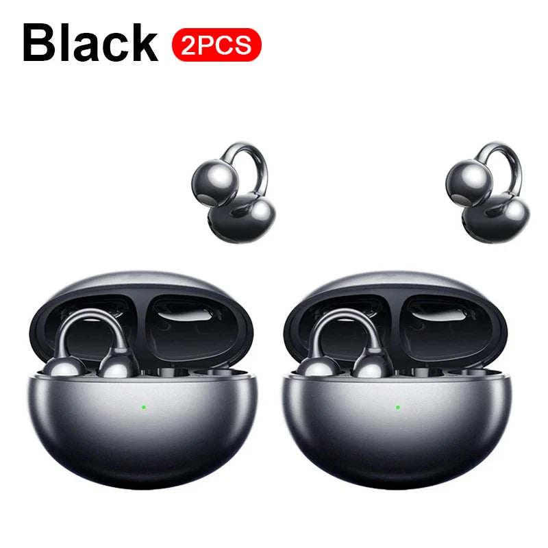 1 or 2 PCS Ear Clip Headphones Wireless Bluetooth Stereo Headset On For Android iOS Smart iPhone Xiaomi Mi Universal Headset