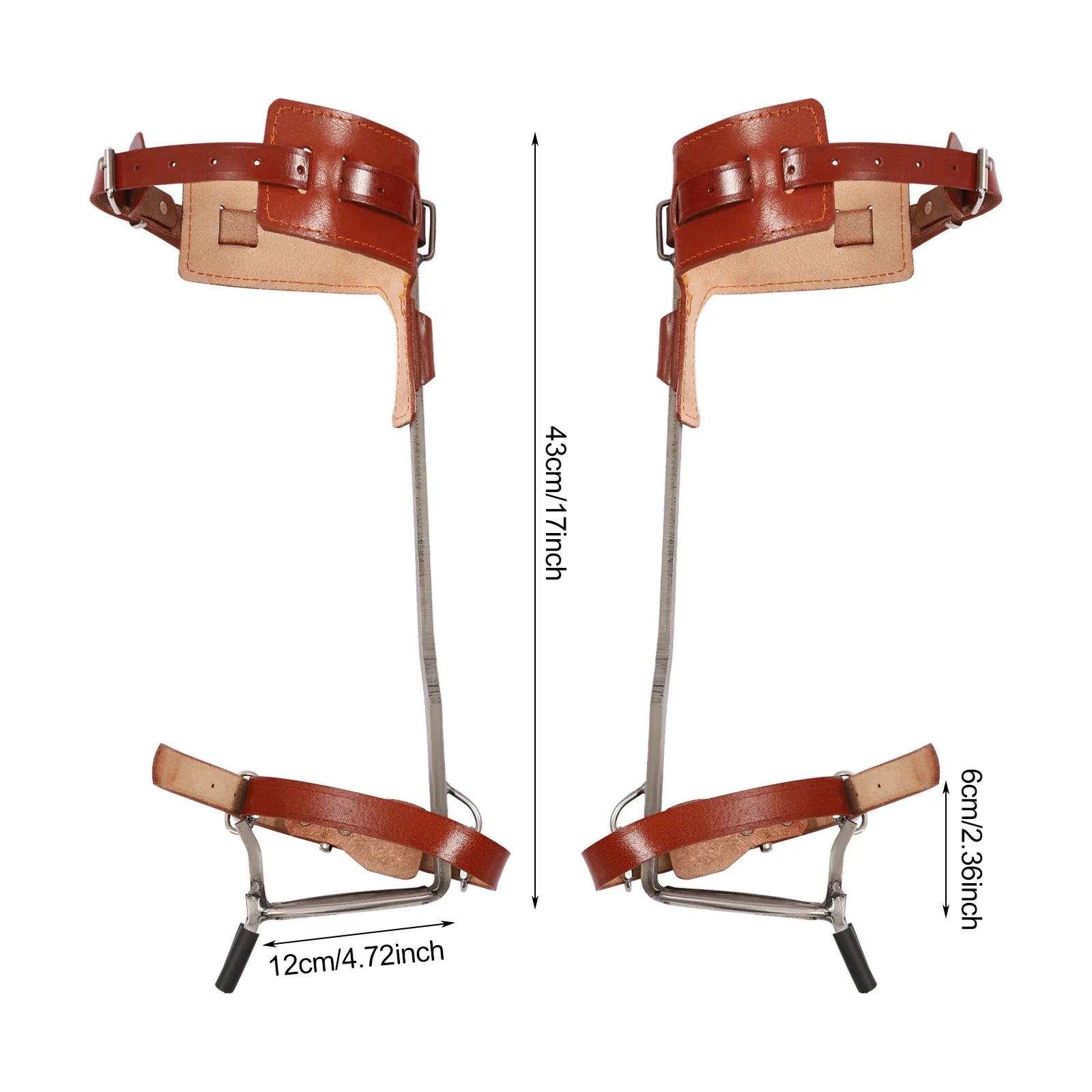 Climbing Pitons, Tree Climbing Gear, Double Claw Climbing Tool, Stainless Steel with Thickened Pedal, Reinforced Curved Frame, Safety Belt, Rope, Gloves, Secure Dual Buckle System, 220lbs Load, Outdoor Mountaineering Arborist
