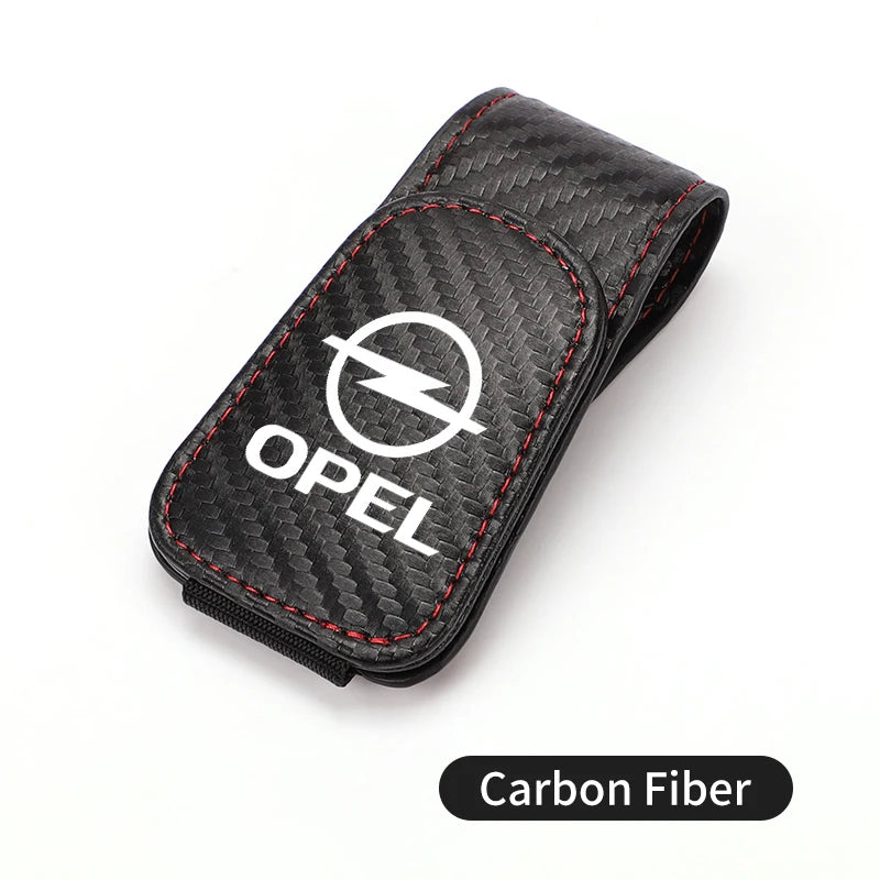 Car Magnetic Leather Card Ticket Holder Sun Visor Glasses Clip For Opel Astra H G J Insignia Corsa Zafira Meriva Mokka