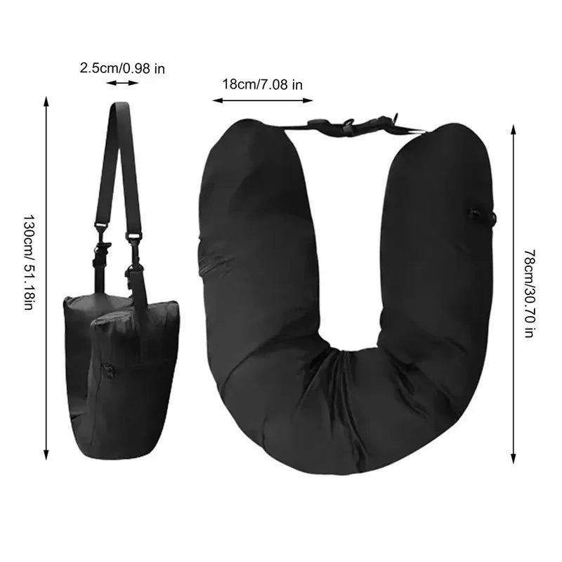 Fillable travel neck pillowcase storage bag can carry travel bag airplane pillow filling clothing