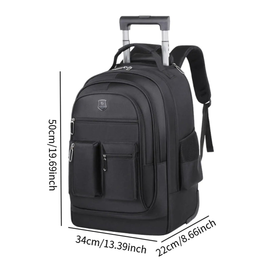 Travel Backpack with Wheels Lightweight Trolley Business Cabin Bag Rolling Laptop Briefcase for Women Men Business Travel Adults