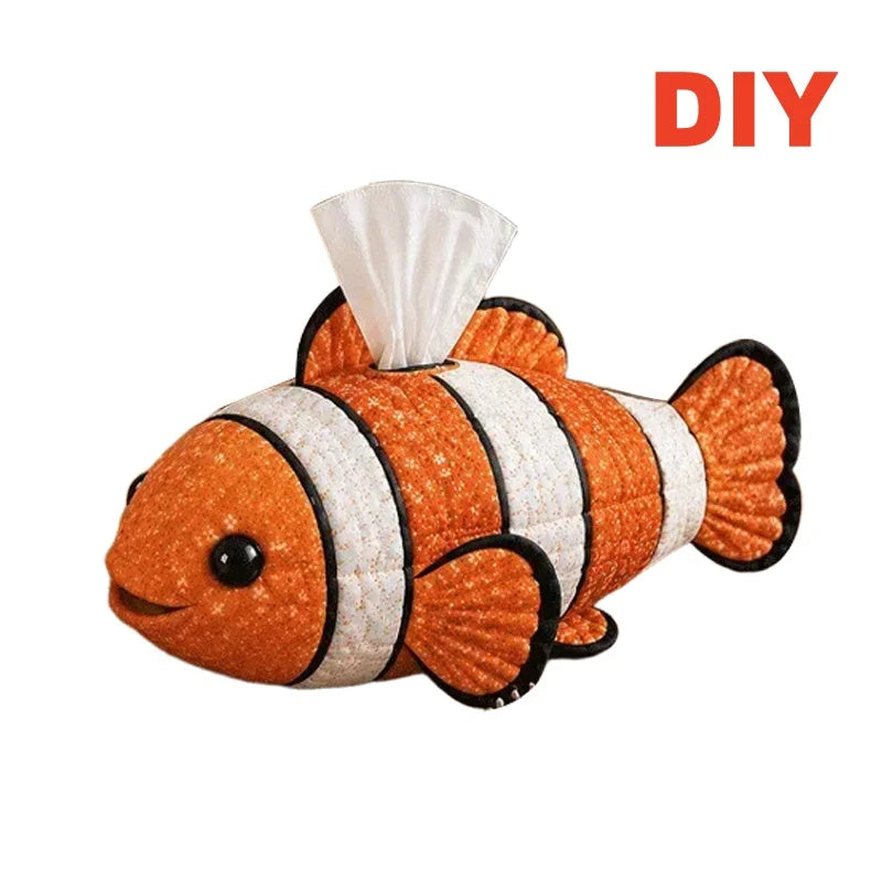 DIY Patchwork Tissue Box Cover Kit Precut Cloth Sewing Thread Tools Handmade Napkin Holder Craft Hobby Home Table Decor Gift