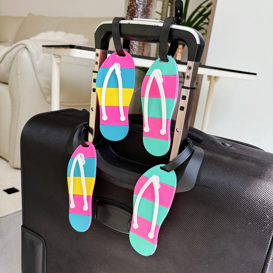 1/2pcs vacation shoes luggage tags silicone suitcases ID tags luggage anti loss boarding tags travel accessories for men and w