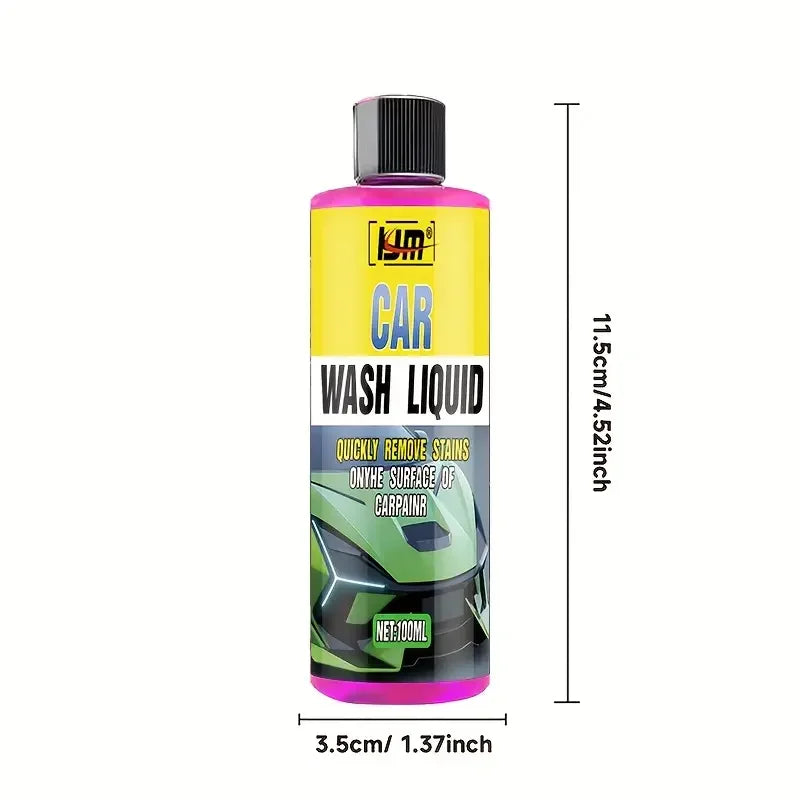 KJM High Concentration Car Wash Liquid - 100% Car Wash Soap, High Foam Pink Formula Designed to Remove Grease and Dirt