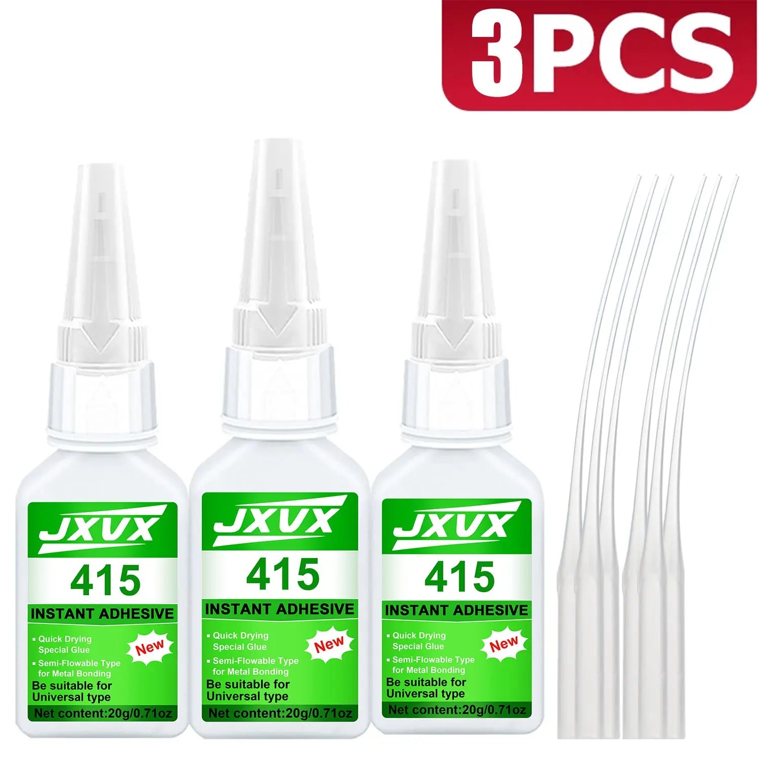JXVX 415 Super Glue Instant Quick-drying Cyanoacrylate Adhesive Professional adhesive for arrow shafts, plastics, and carbon fiber repair Strong Bond Liquid Glue Tool ,Includes a precision dispenser.
