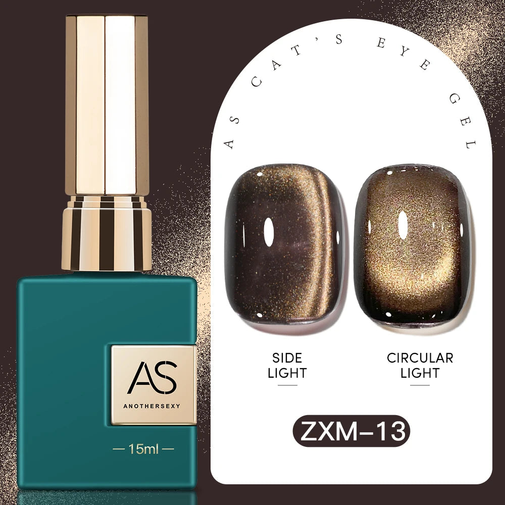 AS 30 Color Star River Cat Eye Gel Nails Polish 1pcs 15ml Magnetic Gel Glass Beads Semi Permanent Soak Off UV Nail Varnish Gel