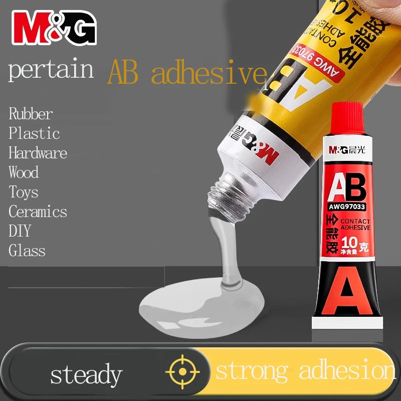 M&G AB Glue Universal Adhesive High Viscosity for Stainless Steel Marble Metal Plastic Wood - Strong Repair for Toys Models Orna