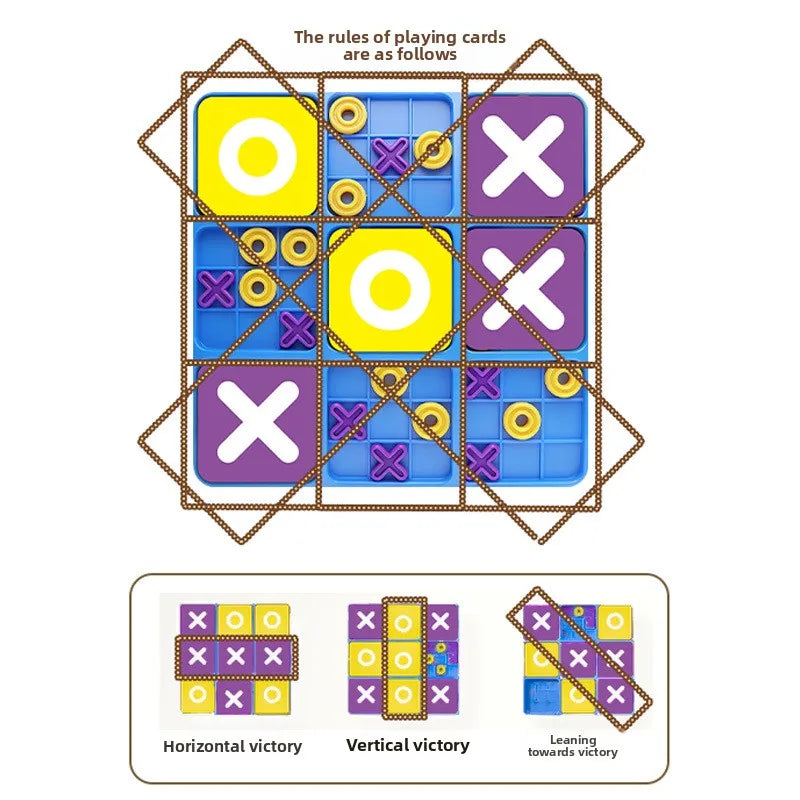 New Jiugongge XO Tic-tac-toe Chess Table Early Education Table Game Training Logical Thinking Children's Educational Toys