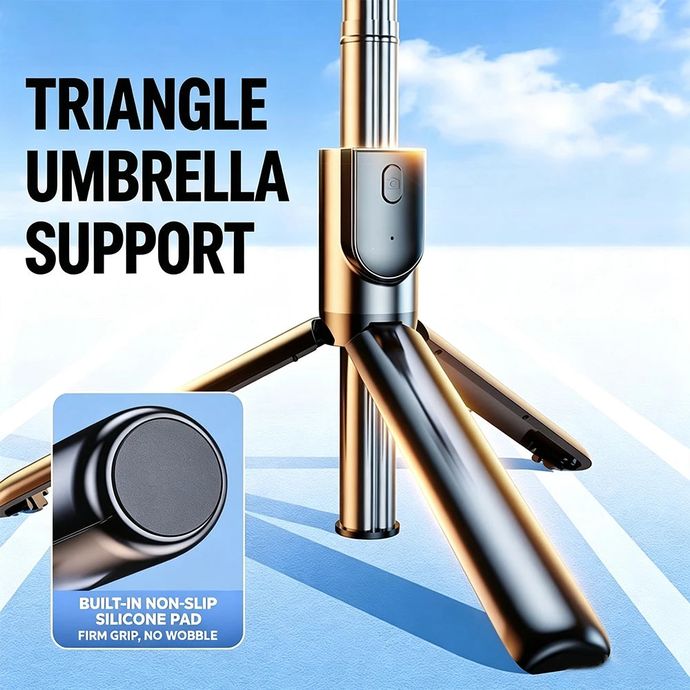 All In One Retractable Phone Selfie Stick Tripod With Bluetooth Remote Control Portable Cell Phone Holder For Live Streaming TIK
